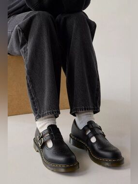 Dr Martens Mary Jane Smooth Black Leather Size 7